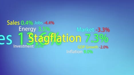 Animation-Der-Finanzdatenverarbeitung-Und--statistik-Auf-Blauem-Hintergrund