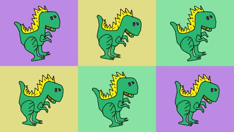 kids drawing pop art seamless background with theme of dinosaur