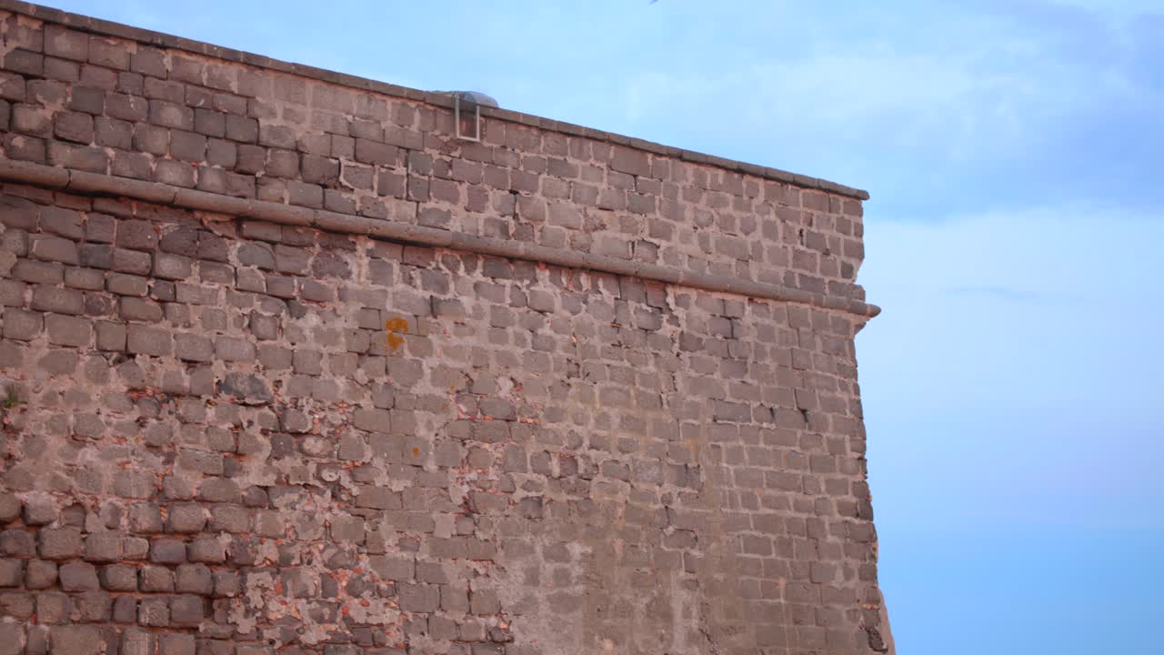 Capturing of architecture details of Brescou Fort in Cap d'Agde, France. Located on volcanic island