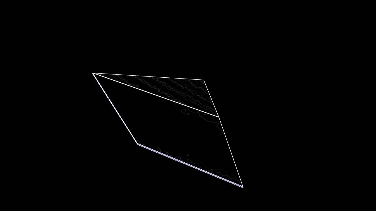 3d 피라미드 모형 와이어 프레임은 천천히 회전하고 고장 납니다.