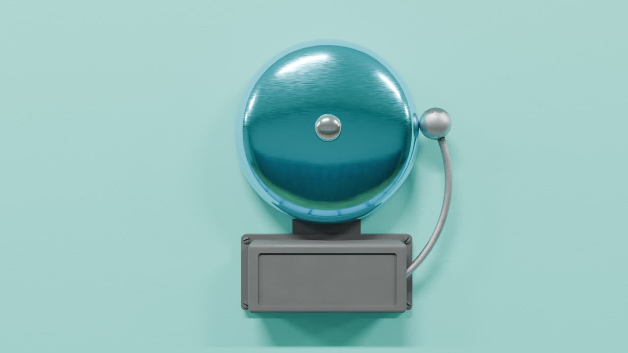 Ringing Blue Color Bell For Back To School Concept