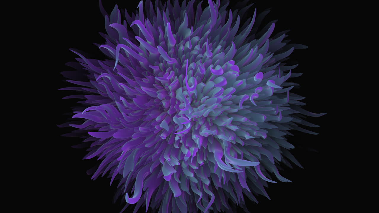 obra de arte digital vibrante y futurista gran esfera púrpura y azul