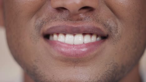 closeup of indian muslim man mouth