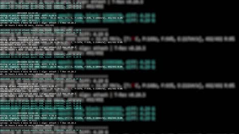 Cryptocurrency-mining-code-on-a-screen-with-a-blurred-background