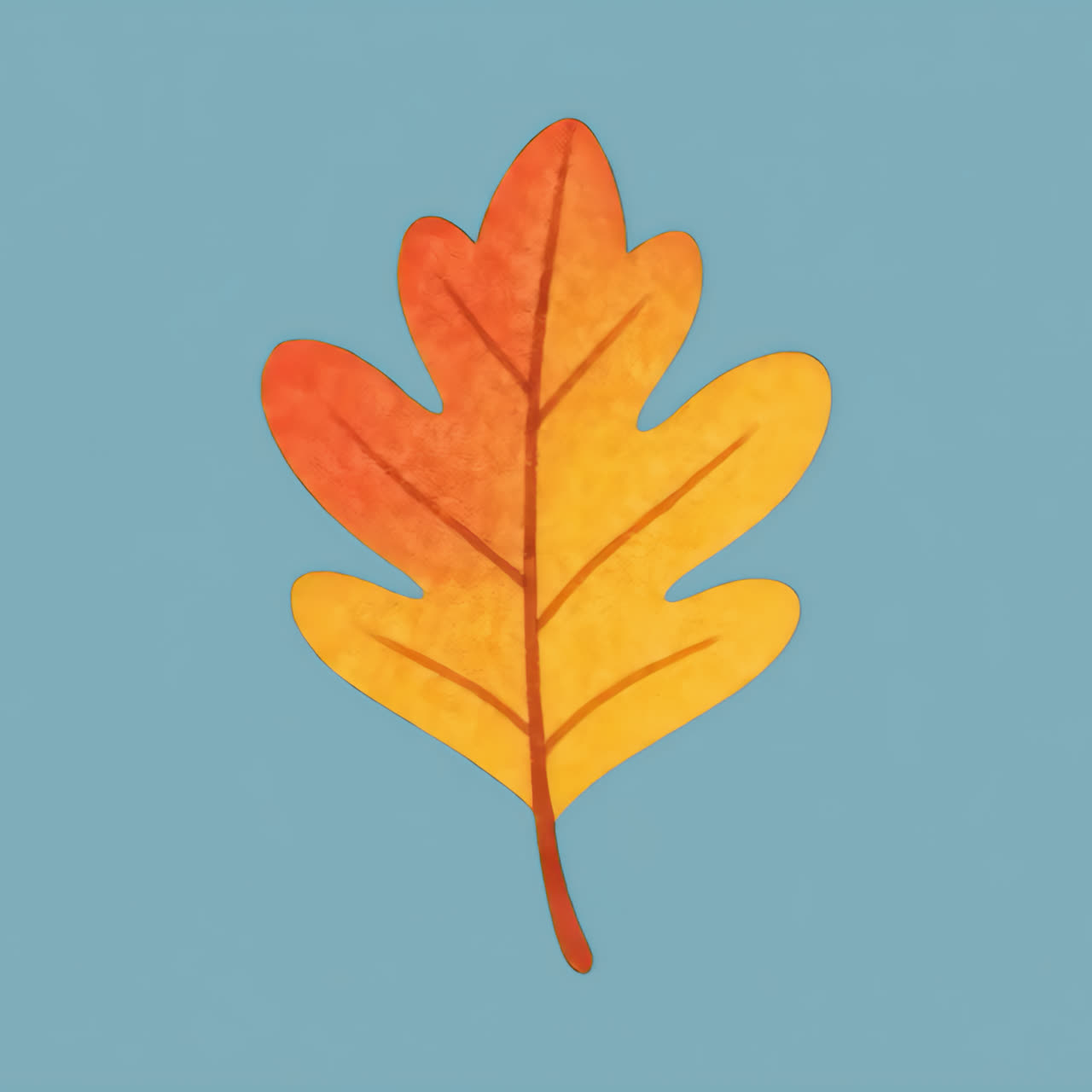 Autumn leaf illustration design animation isolated asset, transparent 4K video, alpha channel
