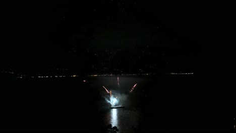 huge firework show on the sea