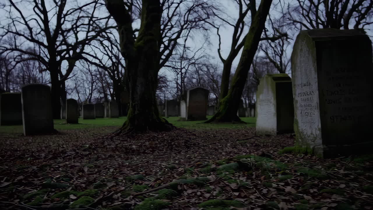 A Gloomy Graveyard Scene