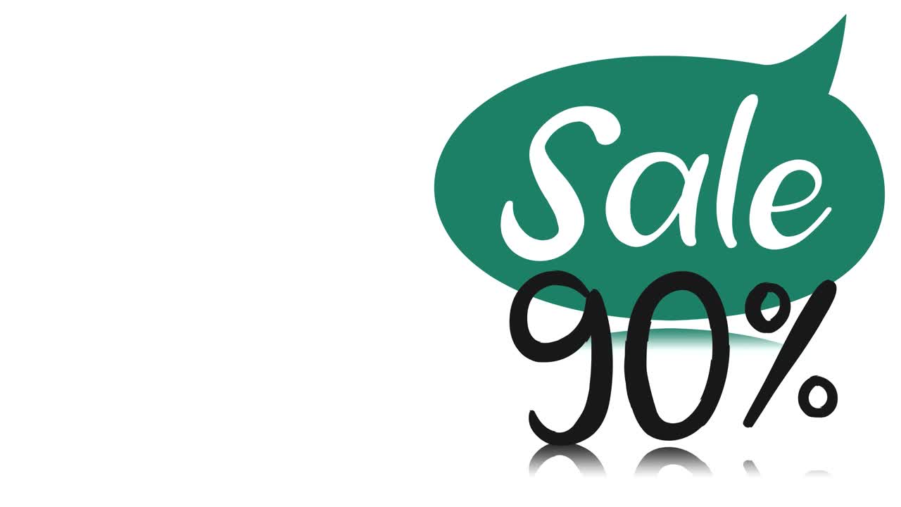animation. advertising banner, poster. Speech bubble with inscription SALE, discount 90 percents, on white background. for online stores, sales, social networks, different internet platforms