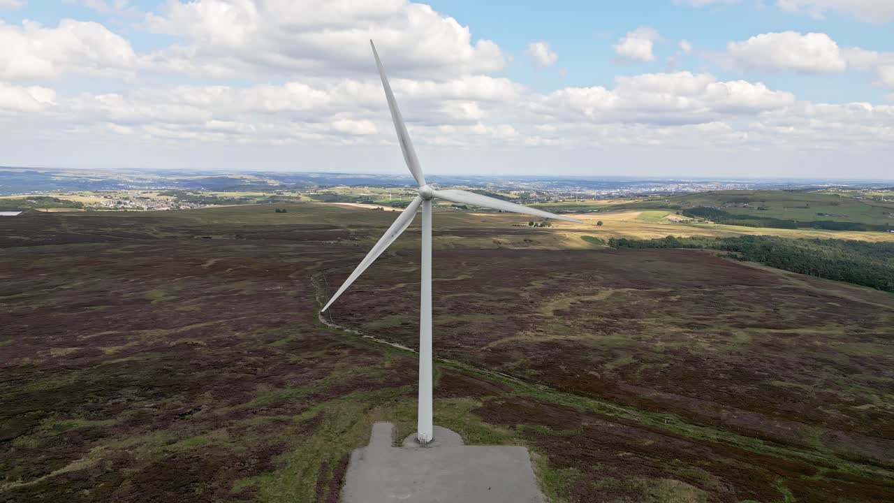 Wind Farm situated on the West Yorkshire Moors taken using a drone-2