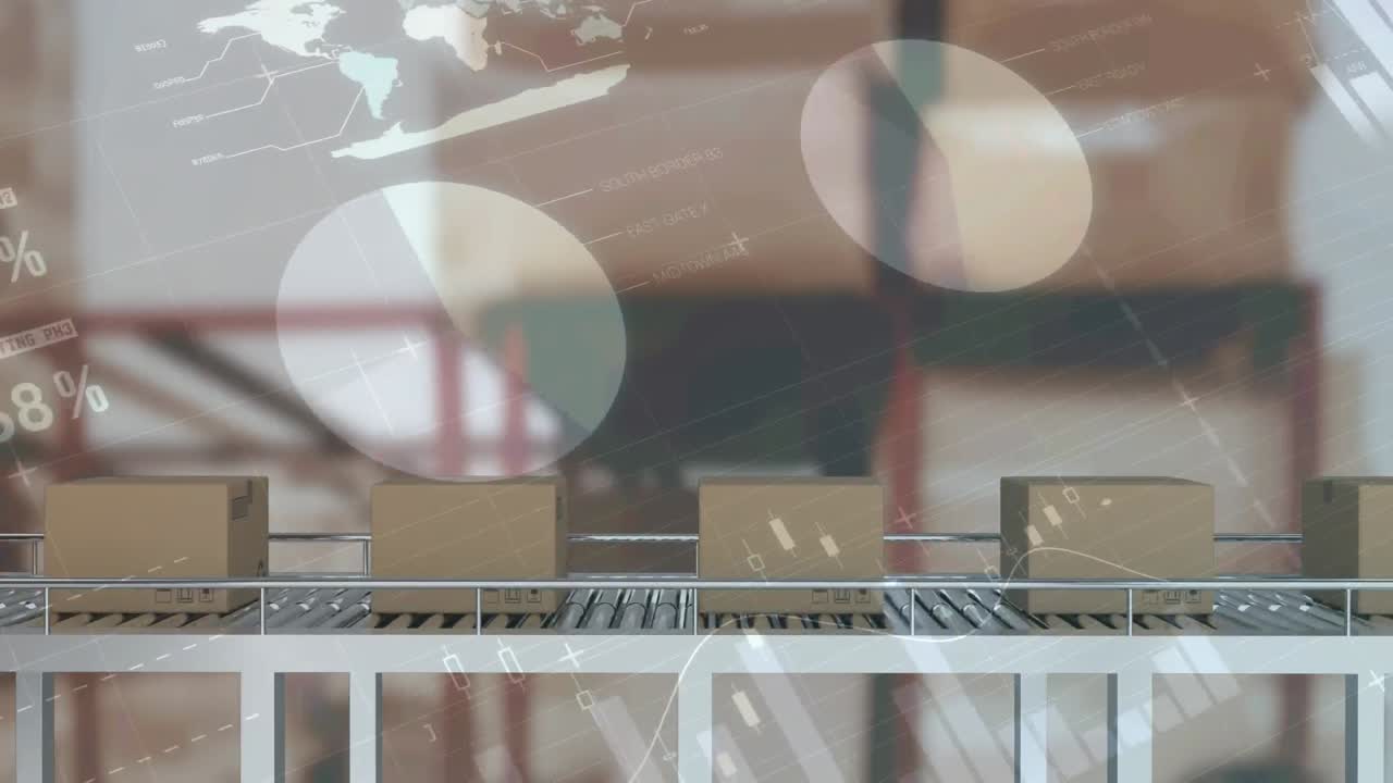 컨베이어 벨트에 있는 여러 배달 상자에 대한 통계 데이터 처리