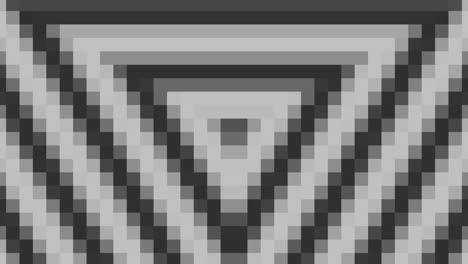 triángulos blancos en un patrón de 8 bits sobre degradado negro