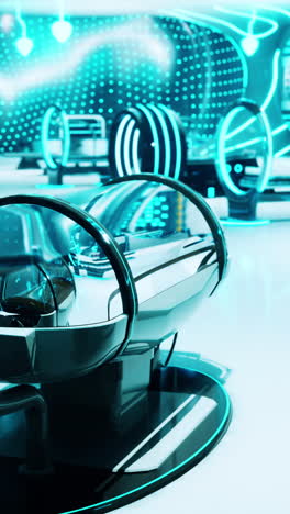 futuristic medical facility with cryotherapy pods