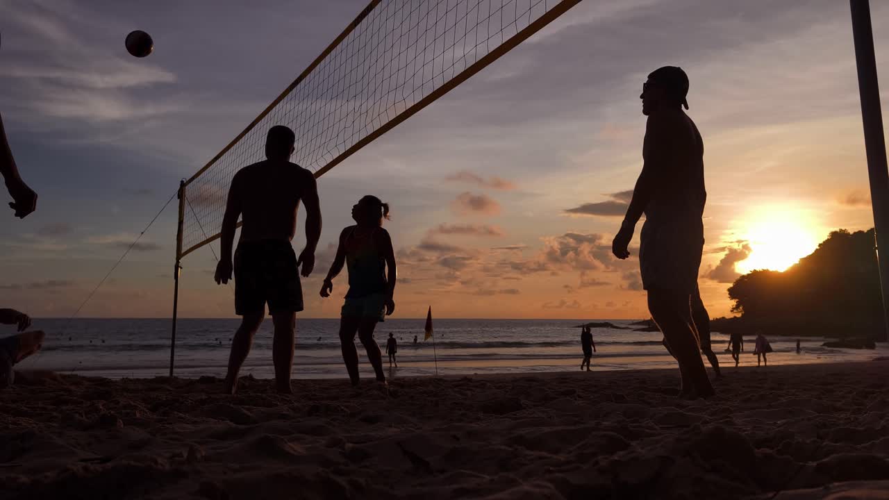 Beach Volleyball at Sunset