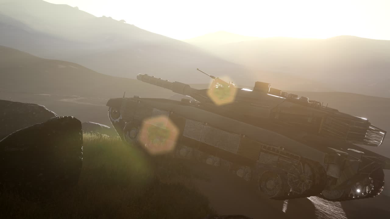 Vecchio carro armato arrugginito nel deserto