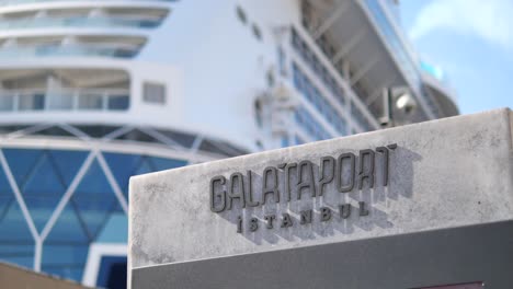cruise ship docked at galataport in istanbul, turkey