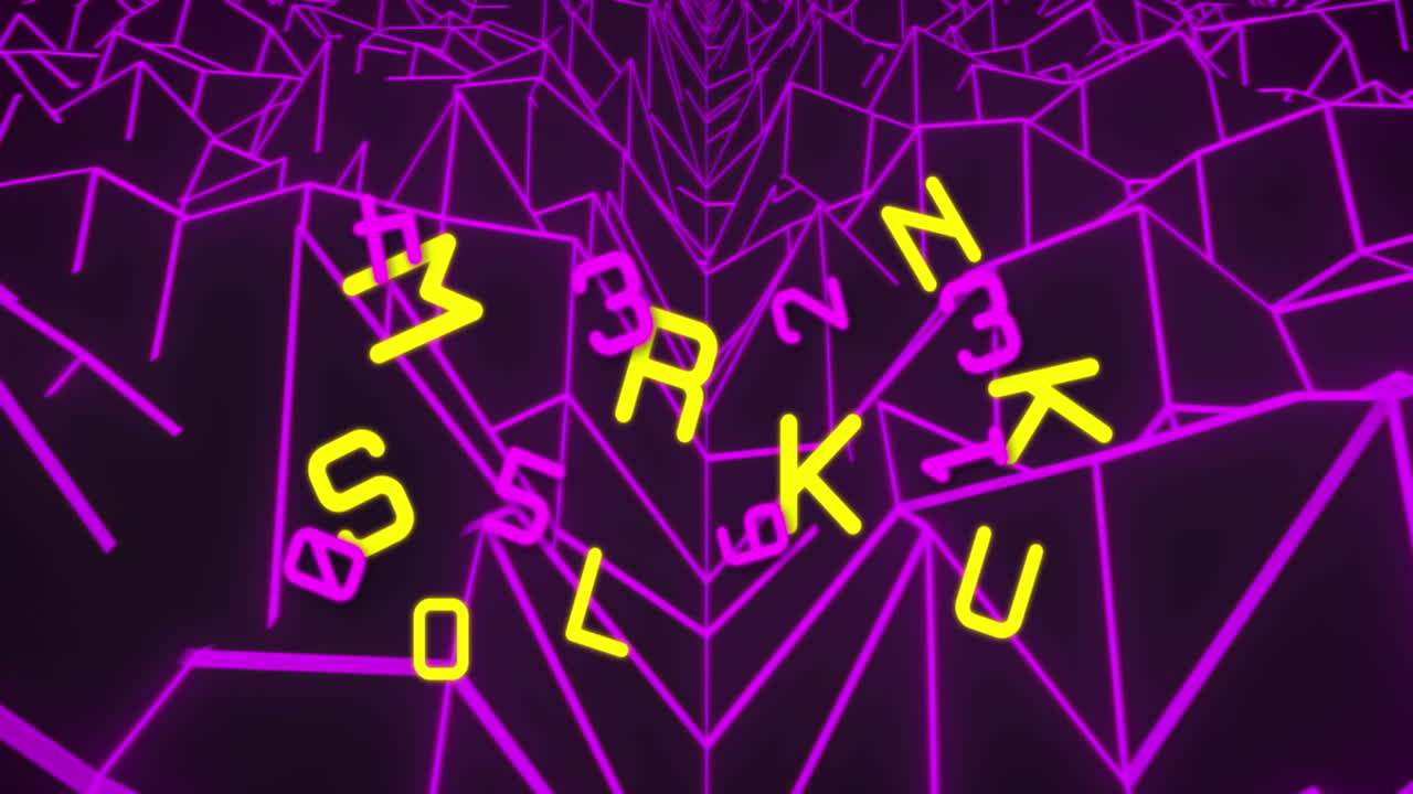 animación de números que caen sobre el mapa digital