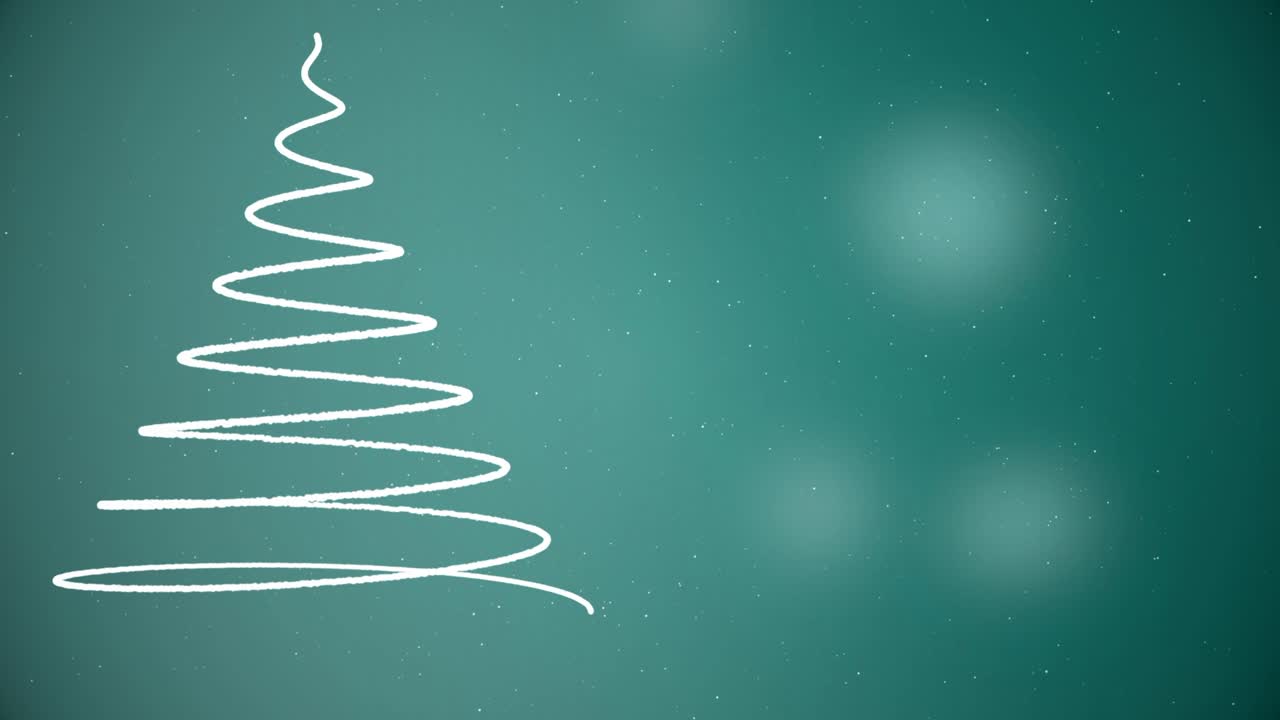 árbol de navidad dibujado a mano sobre fondo azulado