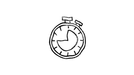 clock and time icon in hand draw style. motion graphics
