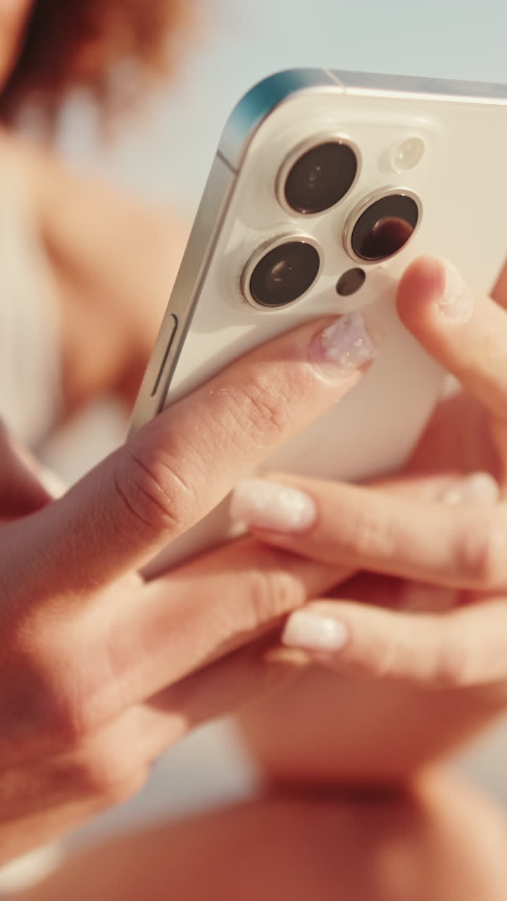 Woman Using Phone After Fitness Workout