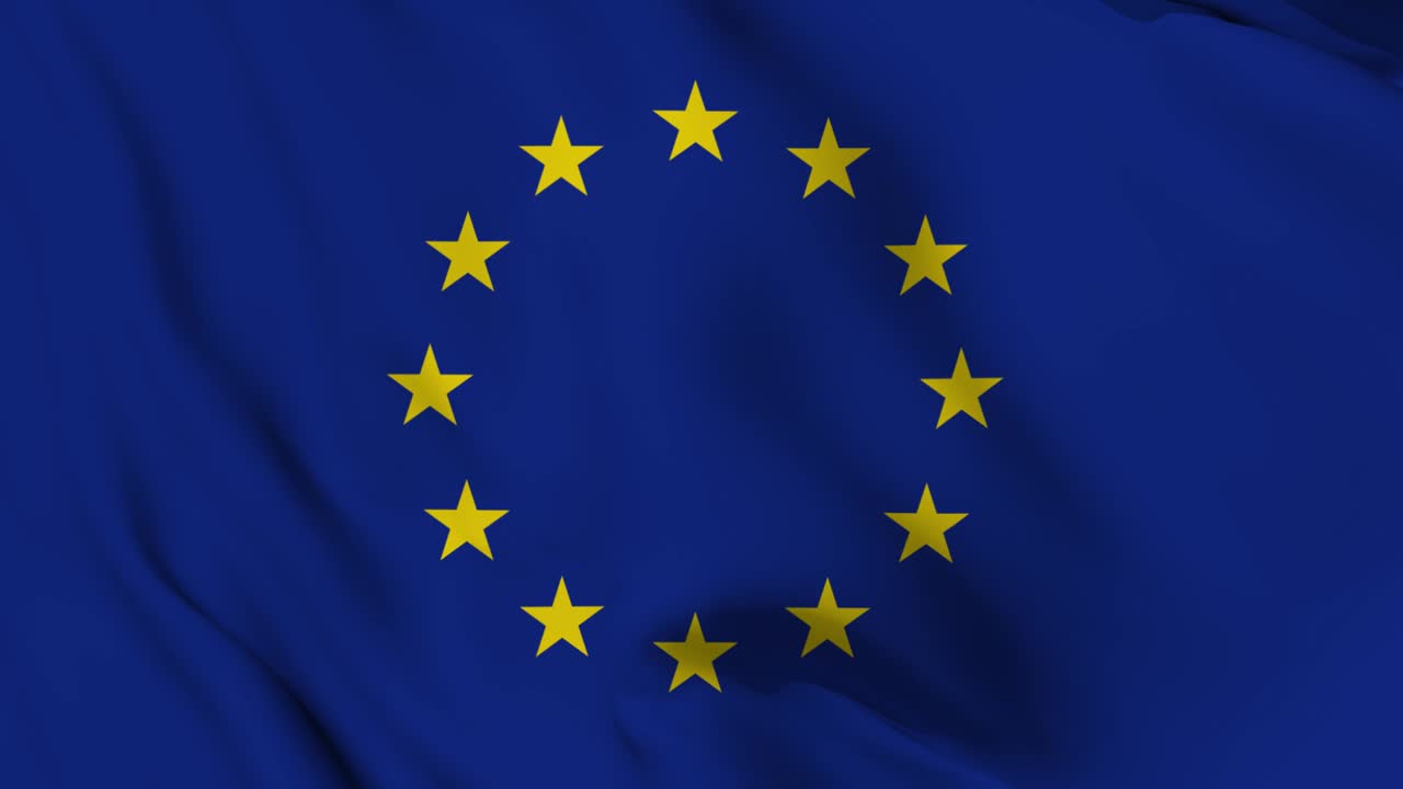 união europeia 4k agitando a bandeira