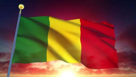 4k highly detailed flag of mali loopable