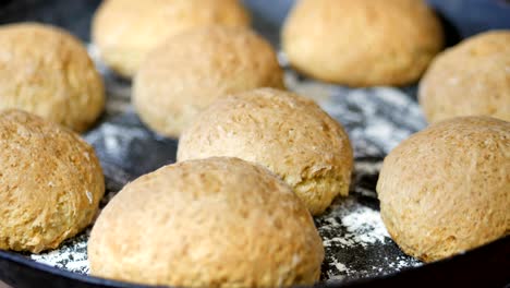 homemade cakes in the oven, rosy balls