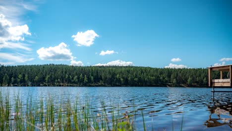 timelapse over small lake on a beautiful swedish summer day