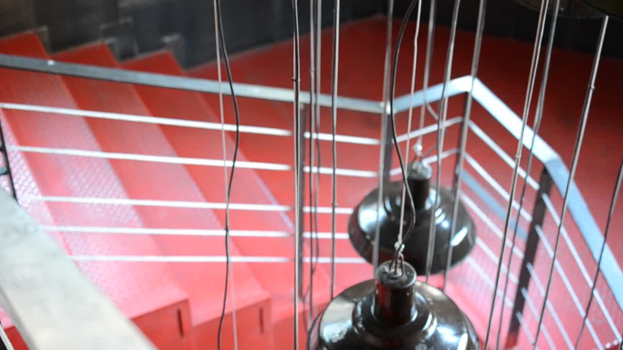 Lamp on a ladder. Interior