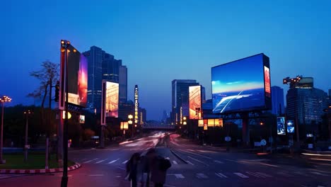 night traffic in a busy city