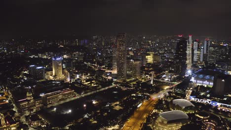 ciudad de noche drone singapur 01