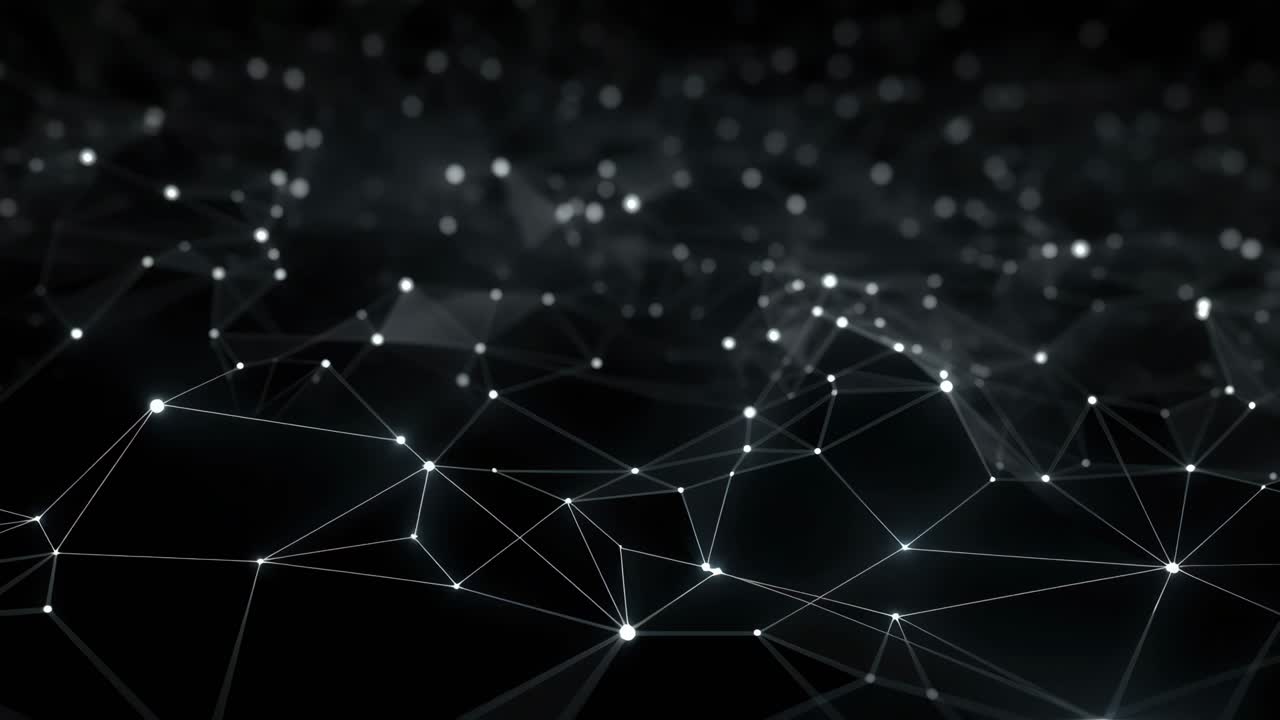 Abstract digital network with glowing nodes and lines