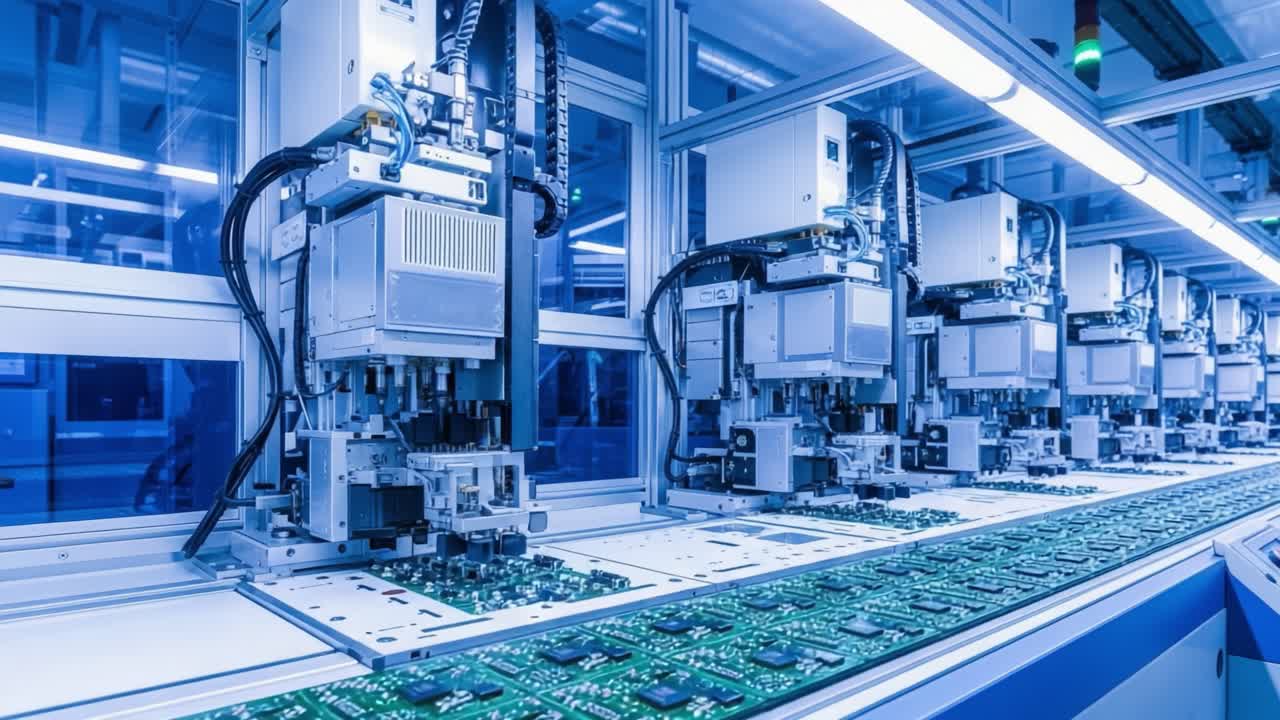 Automated Production Line Assembling Circuit Boards