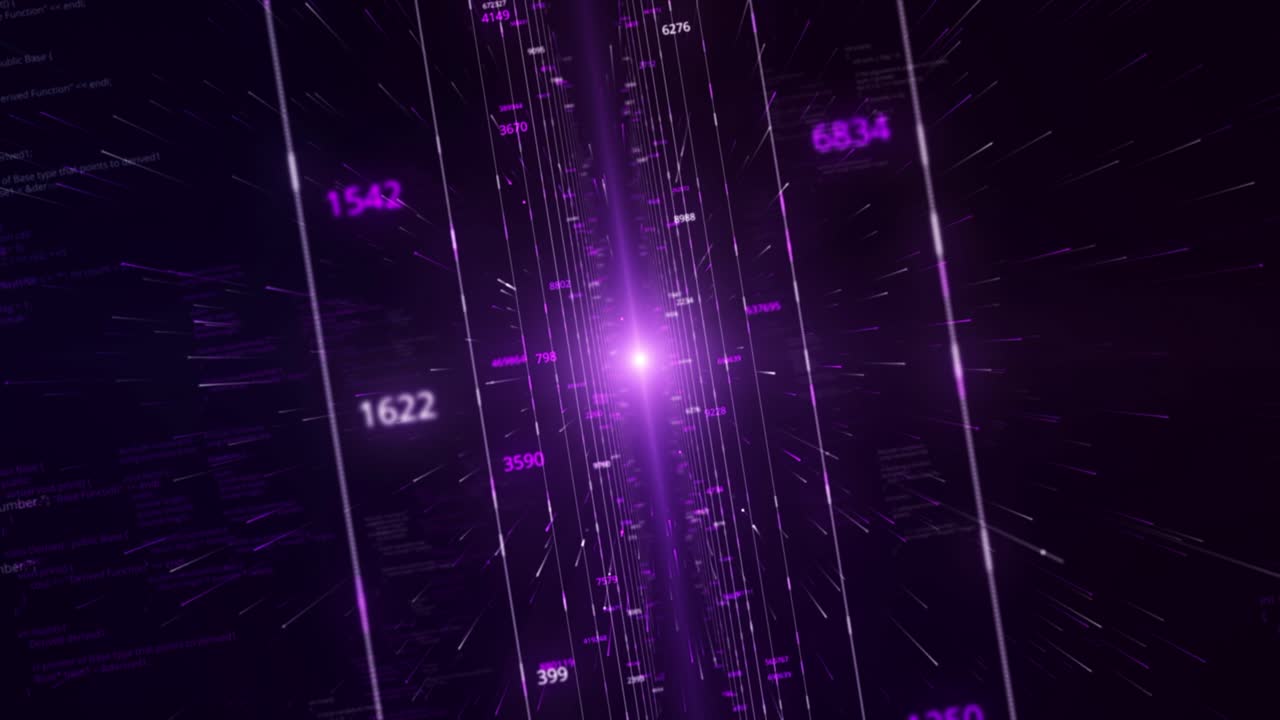 Abstract Digital Tunnel with Glowing Data