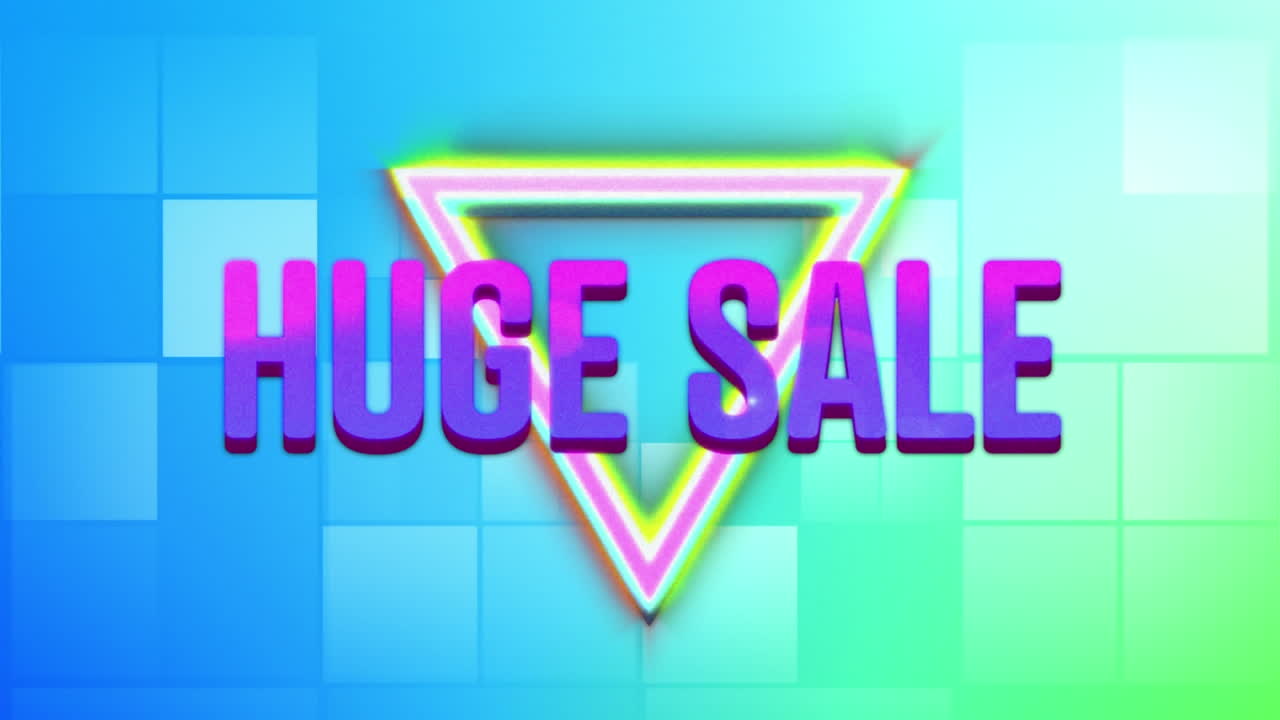 사각형 패턴 배경에 거대한 판매 그래픽