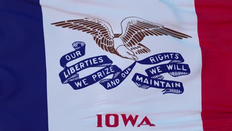 bandera del estado de iowa, región de los estados unidos, ondeando al viento