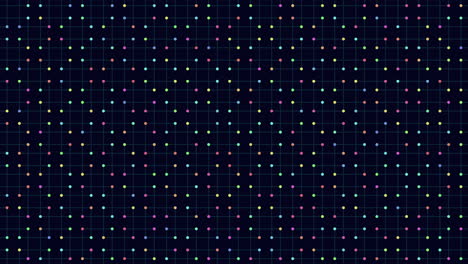 Colorful-grid-of-dots-on-black-background