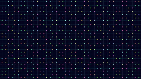 cuadrícula colorida de puntos en fondo negro