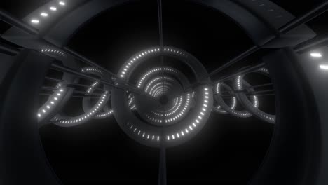 abstract futuristic tunnel with glowing rings