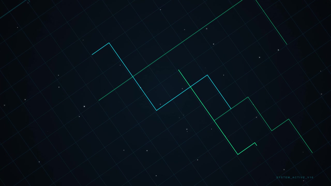 Abstract Digital Grid Animation with Moving Geometric Lines