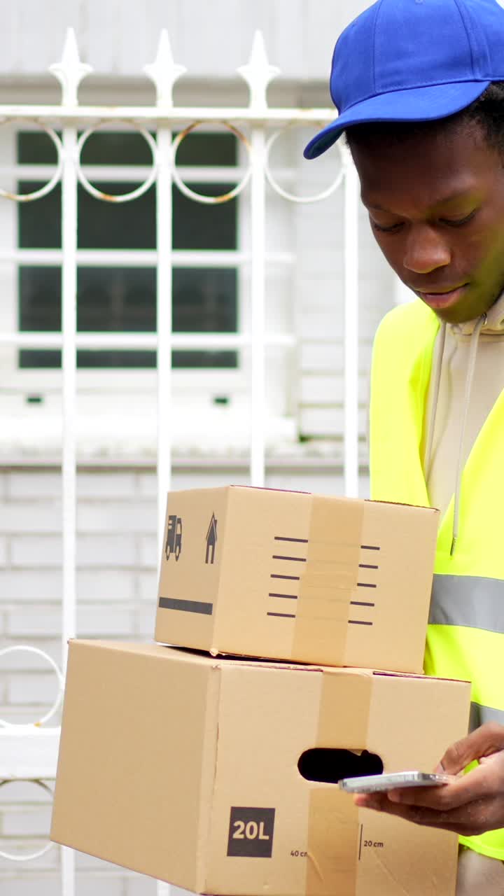Delivery man with packages