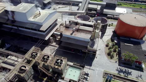 industrial area of cotton processing factory in brazil, establishing shot