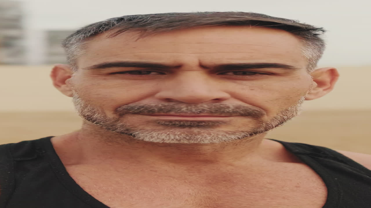 Ritratto di un uomo maturo con i capelli grigi