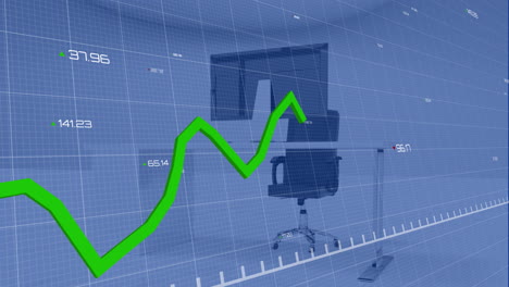 animación del procesamiento de datos estadísticos a través de la red de red contra el escritorio