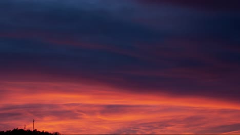 timelaps colorful sunset thuringian forest