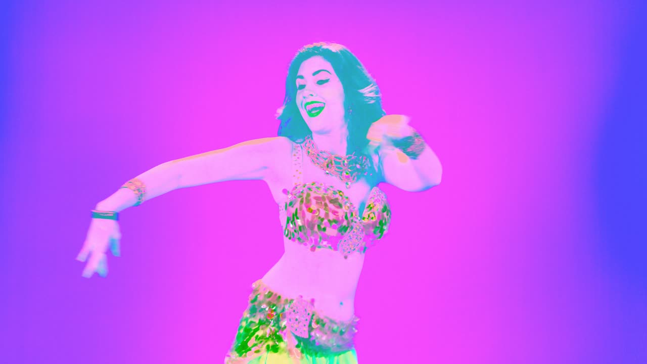 Belly Dancer Cartoon Flat Lab  Colors