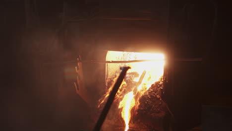 molten metal in a furnace