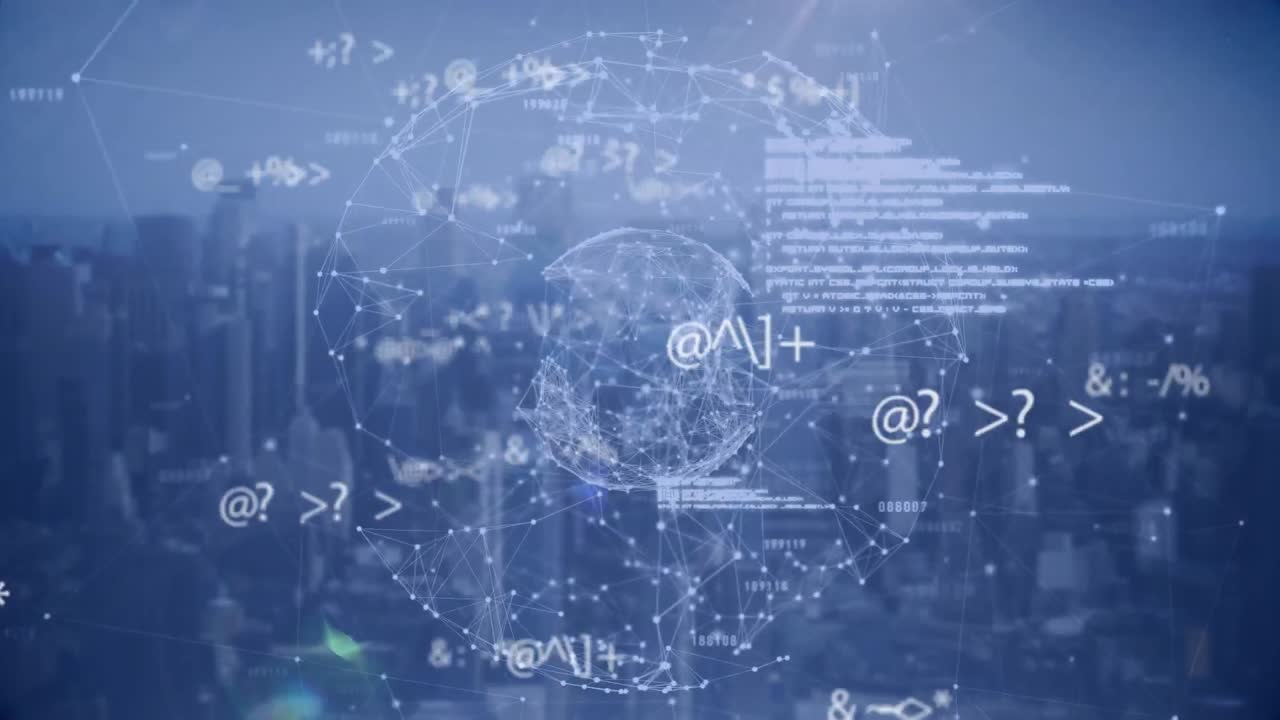 도시 풍경에 대한 연결 및 데이터 처리 네트워크의 세계