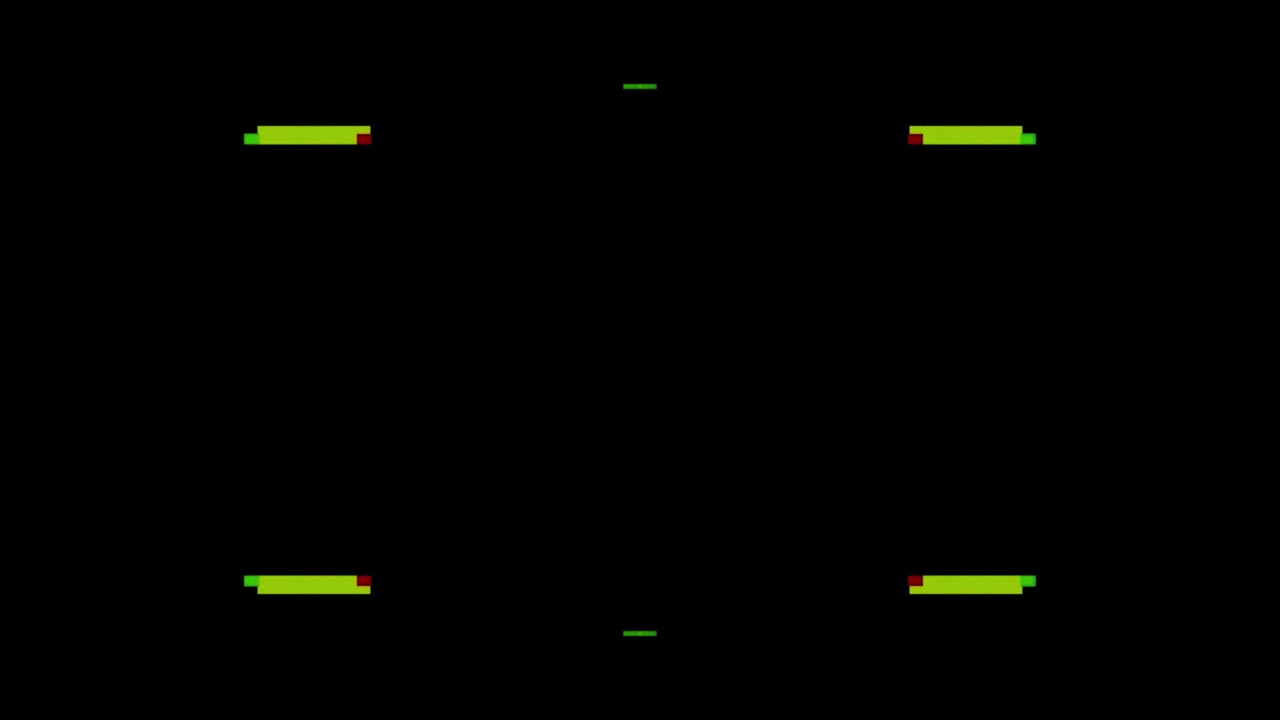 Abstract Digital Glitch Effect with Green Geometric Shapes