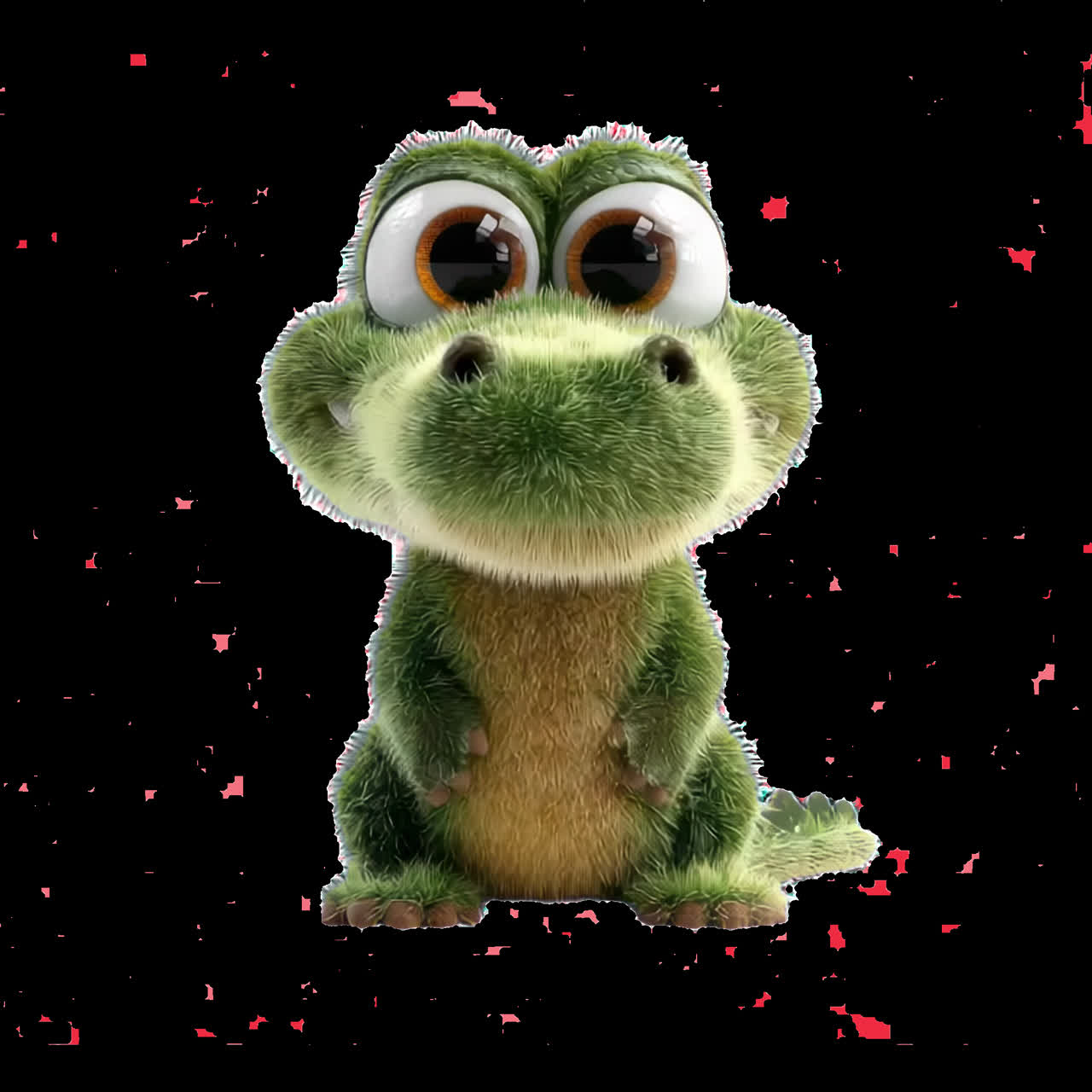 Cute cartoon crocodile smiling animation isolated asset, transparent 4K video, alpha channel, ProRes