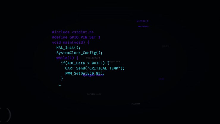 C Programming Code Appearing on Dark Background